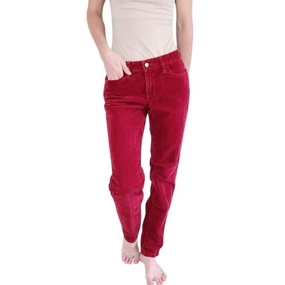 Pendleton Cranberry Red Corduroy Straight Leg Pants Size 6 Petite - Picture 1 of 12
